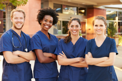 a group of nurse smiling